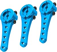 Vista 2 de Paquete de 3 servo de aluminio 25T servo brazo de dirección largo compatible con Futaba Savox Power HD Xcore 1/8 1/10 TRX4 SCX10 RC Crawler (azul)