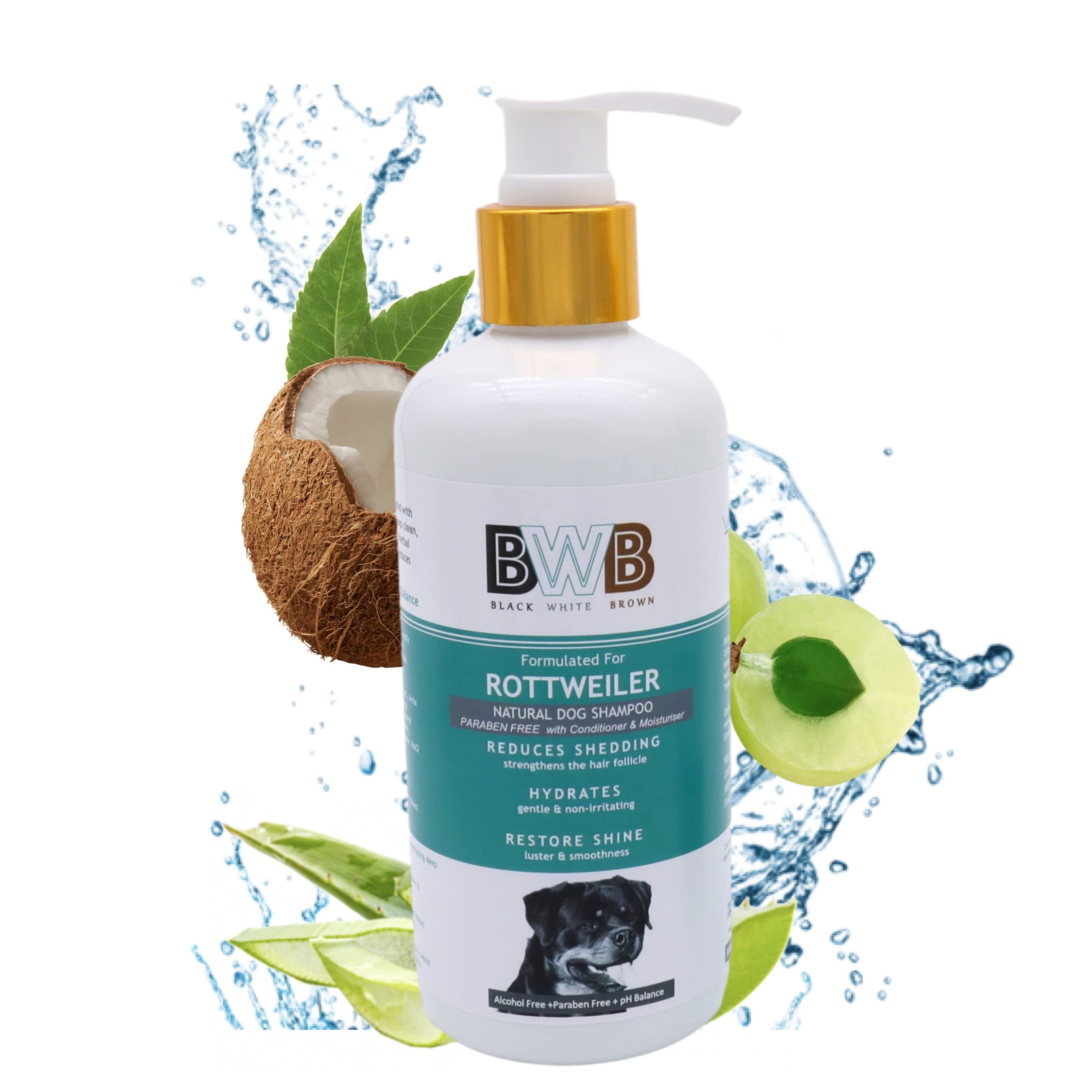 BWB Natural Dog Shampoo for Rottweiler.PARABEN Free+Alcohol Free+pH Balance with Conditioner & Moisturiser and Added Alovera,NEEM,Coconut & Amla extracts (300ML) (B0C17P2LL2) Amazon Price History, Amazon Price Tracker