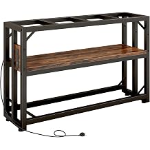 METYERRY 55 Gallon Fish Tank Stand with Power Outlet,Adjustable Shelf | 860 LBS Heavy Duty Metal Frame, Fits Fish Tanks Reptile Tanks and Turtle Tanks, Water Resistant Board, Home Aquarium Setup
