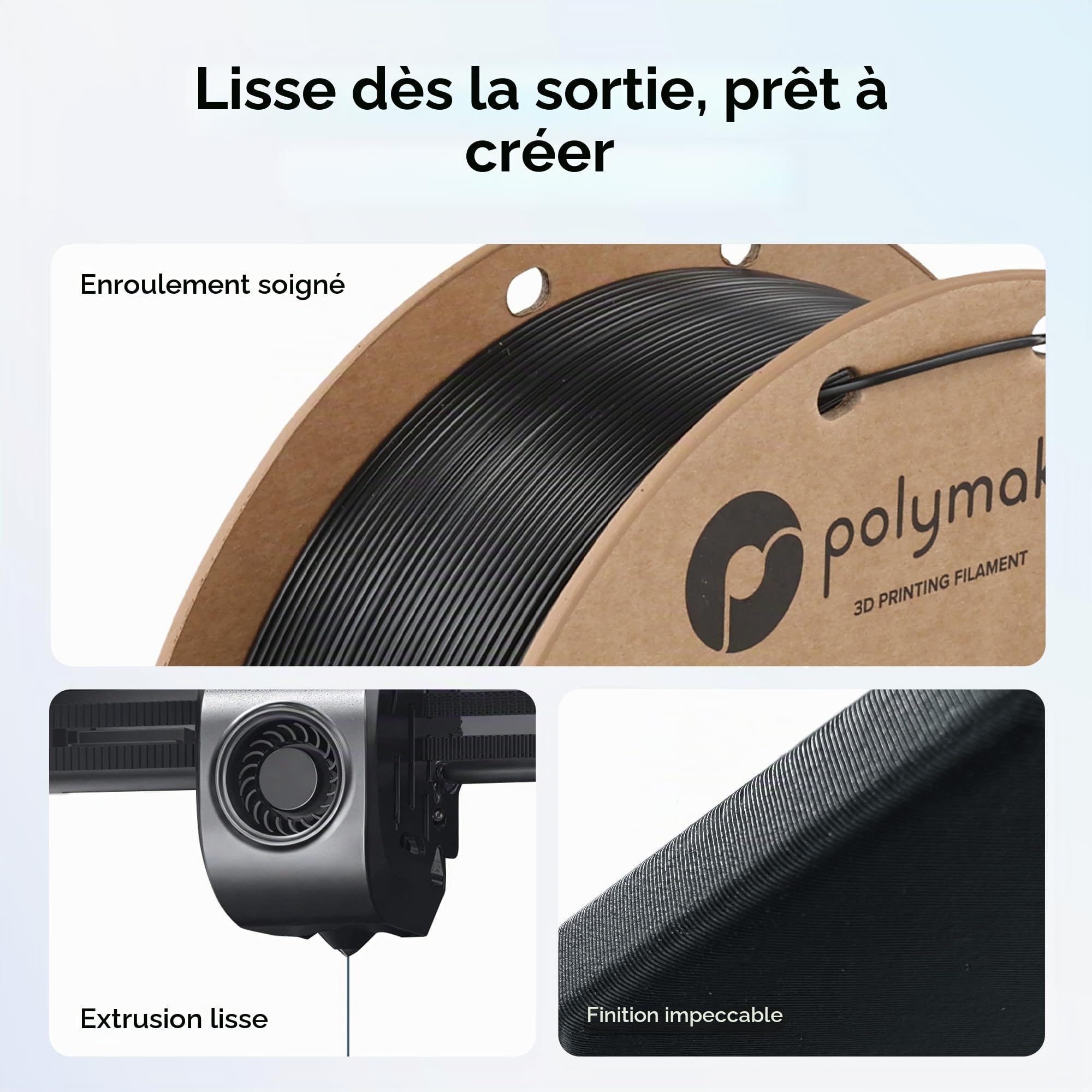 Polymaker PF01037 Filament ASA gris foncé résistant aux UV, aux intempéries et à la chaleur