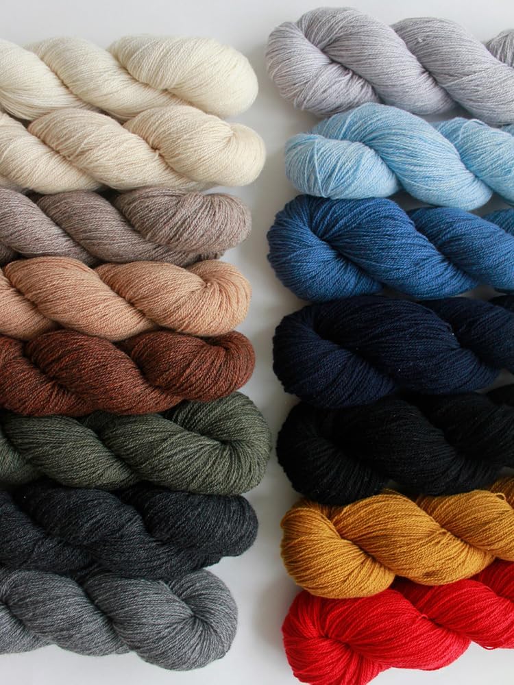 Lotus Yarns Cayak Cashmere & Yak Blend Yarn Fingering Weight 1.76oz / Skein Sweater Yarn for Hand Knitting Crochet (09 Light Flower Gray)