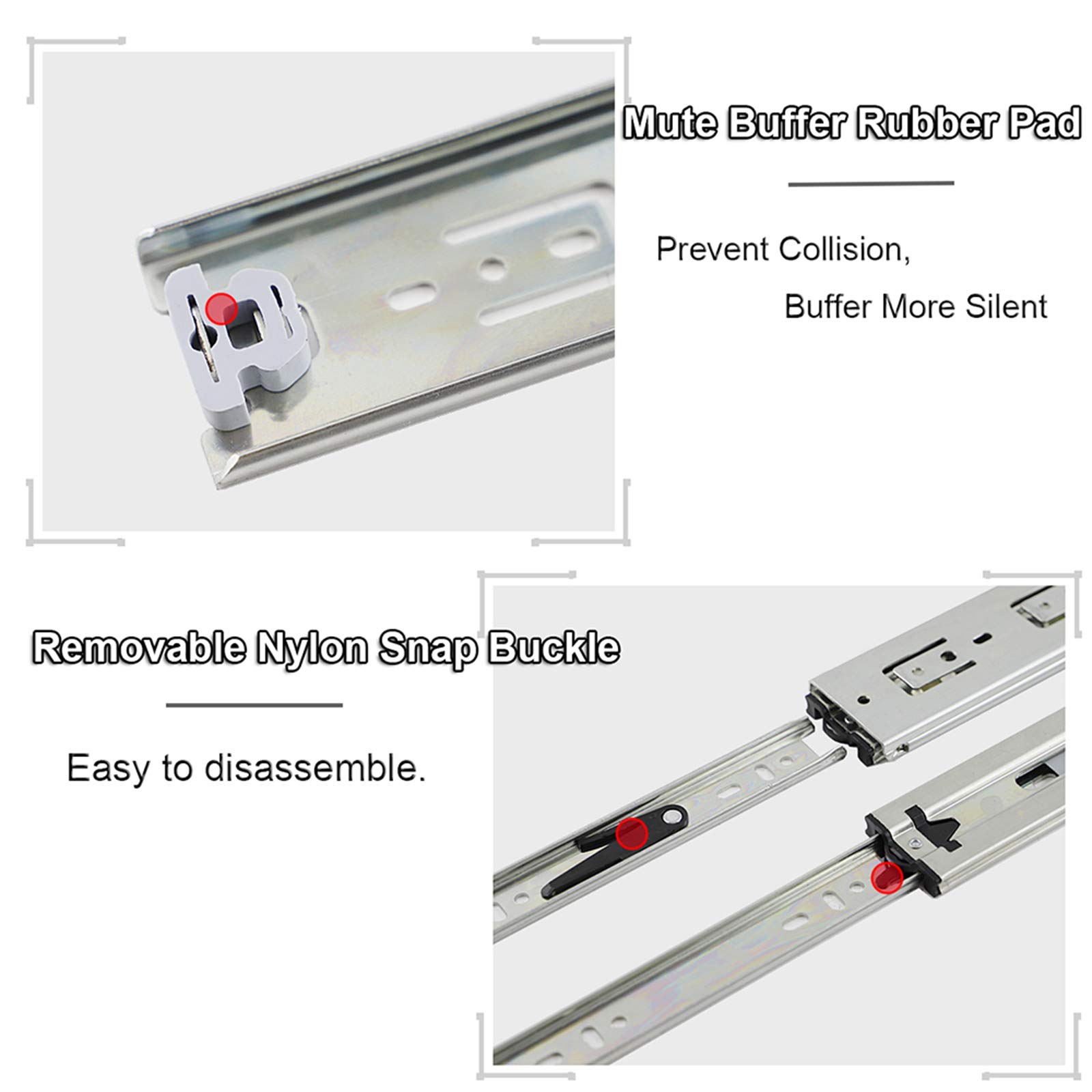 Robuste Seitenhalterungen, Vollauszugschienen (750 mm, 51 mm breit, abschließbar, 68 kg Tragkraft) für Bürogeräte und Möbel