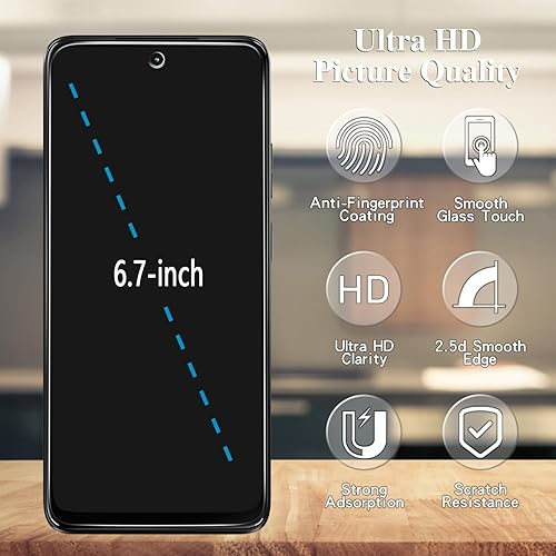 Miniatura 8 de Pokolan Protector de pantalla de vidrio templado para Motorola Moto G Pure (3 unidades, antiarañazos, sin burbujas)