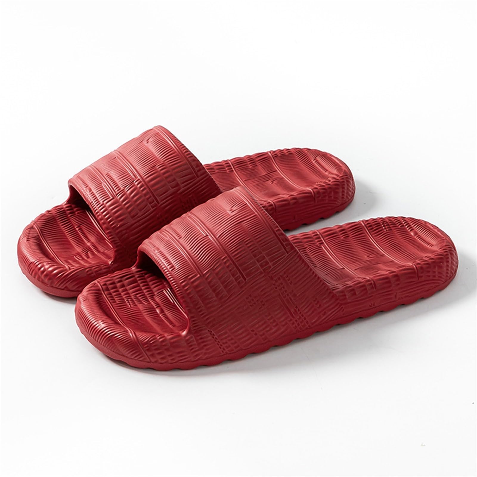 ERHTGUO EVA Platform Flip Flops, Thick Sole Beach Slides For Outdoor Wear, Non-Slip Comfortable Indoor/Outdoor Sandals(Red,38-39)