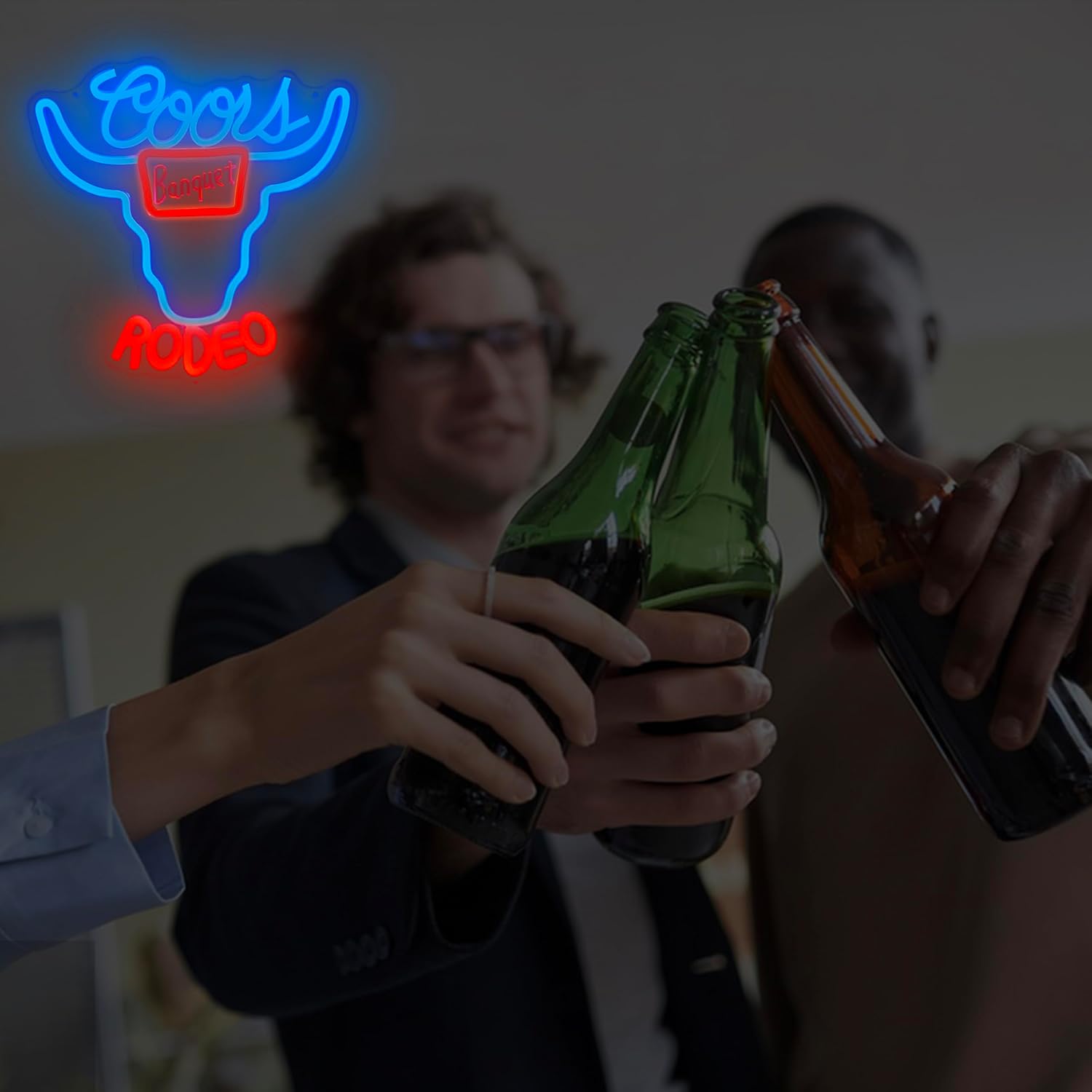 Beer Neon Sign Dimmable Western Rodeo Neon Light Signs for Wall Decor Cowboy Neon Sign for Man Cave Home Bar Beer Club Pub Bistro