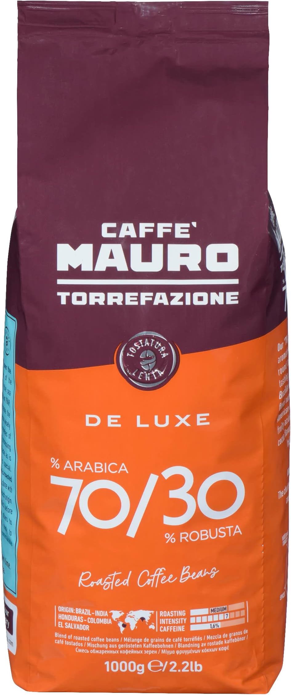 Mauro Espresso De Luxe 1000g Coffee Beans