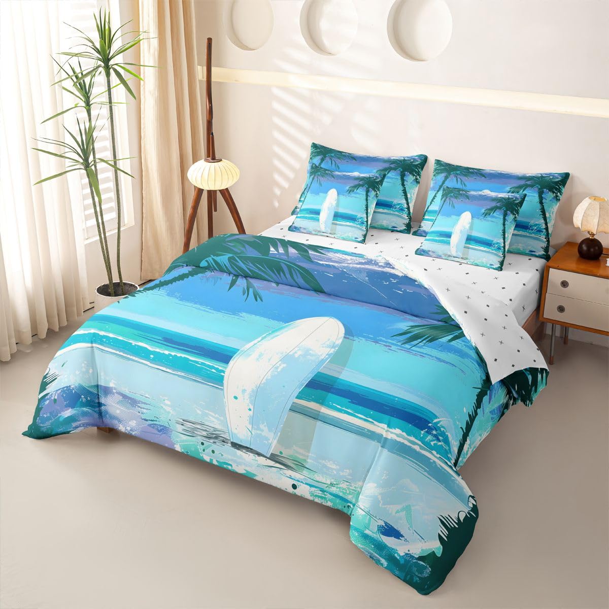 Homewish Blauer Ozean Bettwäsche 155x220 7teilig