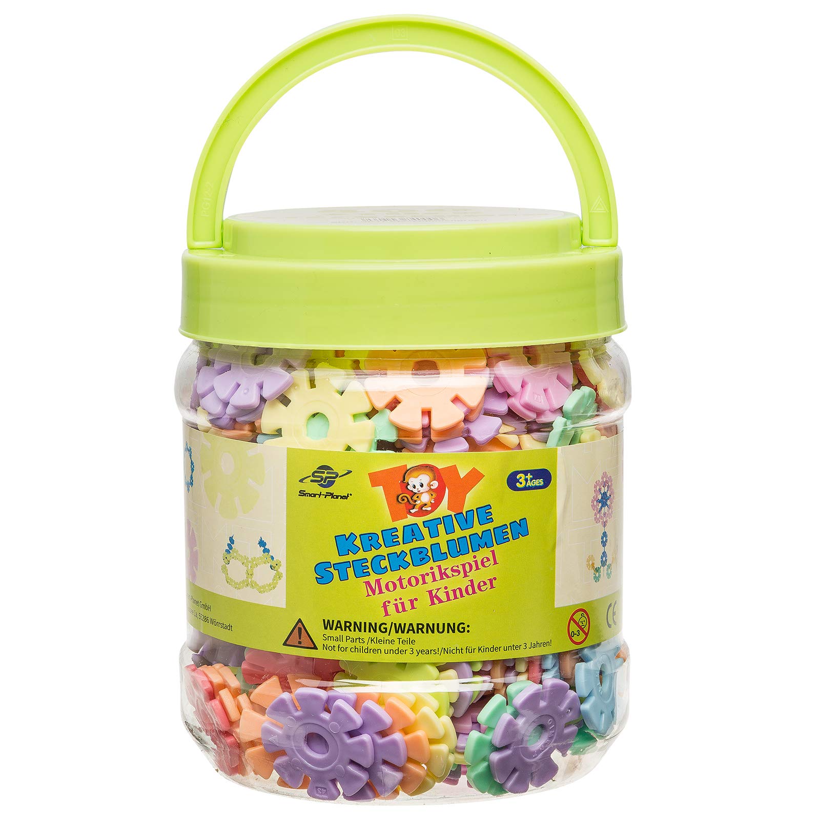 Smart-Planet Set di 400 fiori in una scatola, fiocchi di neve, 3,3 cm, pastello, giocattolo educativo, mattoni a incastro, per bambini dai 3 anni in su