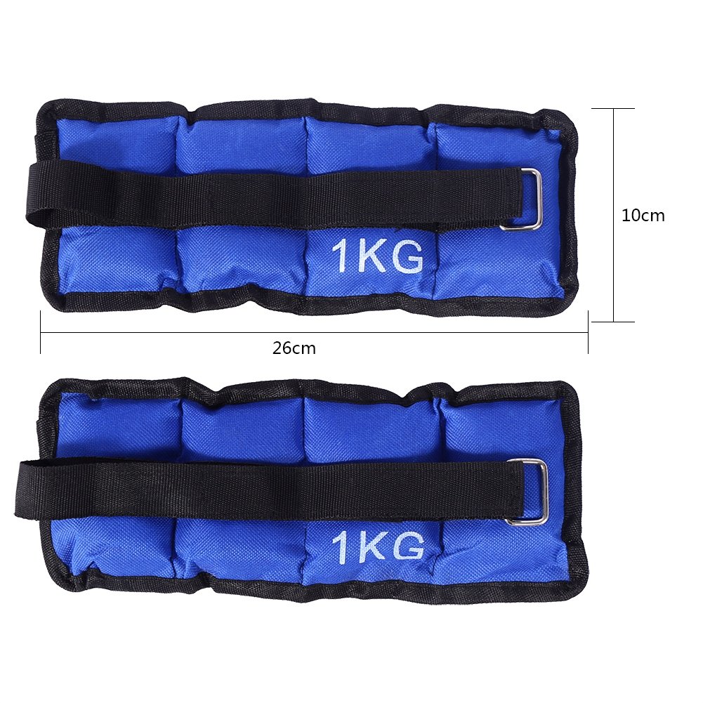 2 szt. obciążników na nadgarstki i kostki, 1 kg, regulowana, obciążniki do kostki/nadgarstka, do fitnessu, ćwiczeń, spacerów, joggingu, siłowni, aerobiku, gimnastyki, niebieskiego