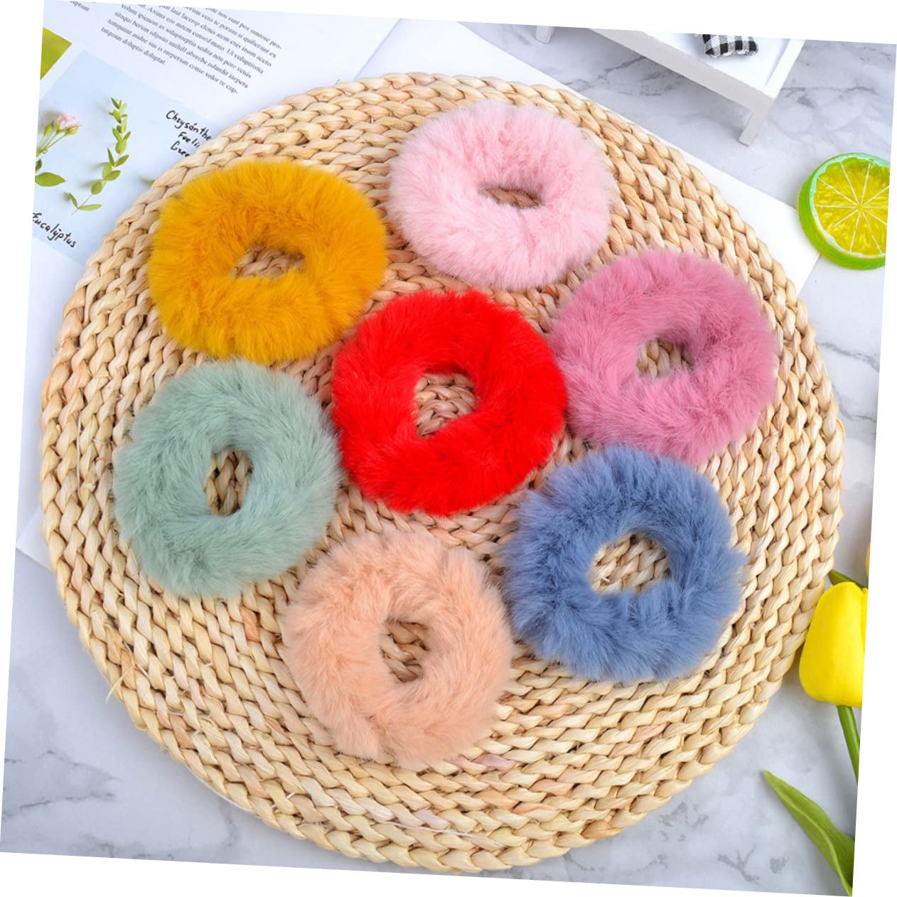 Hemobllo 30 Bandas Elásticas Cabello de Felpa, Simples y Elegantes, Buena Elasticidad para Mujeres y Niñas, Accesorios para Organizar el Cabello Estilo
