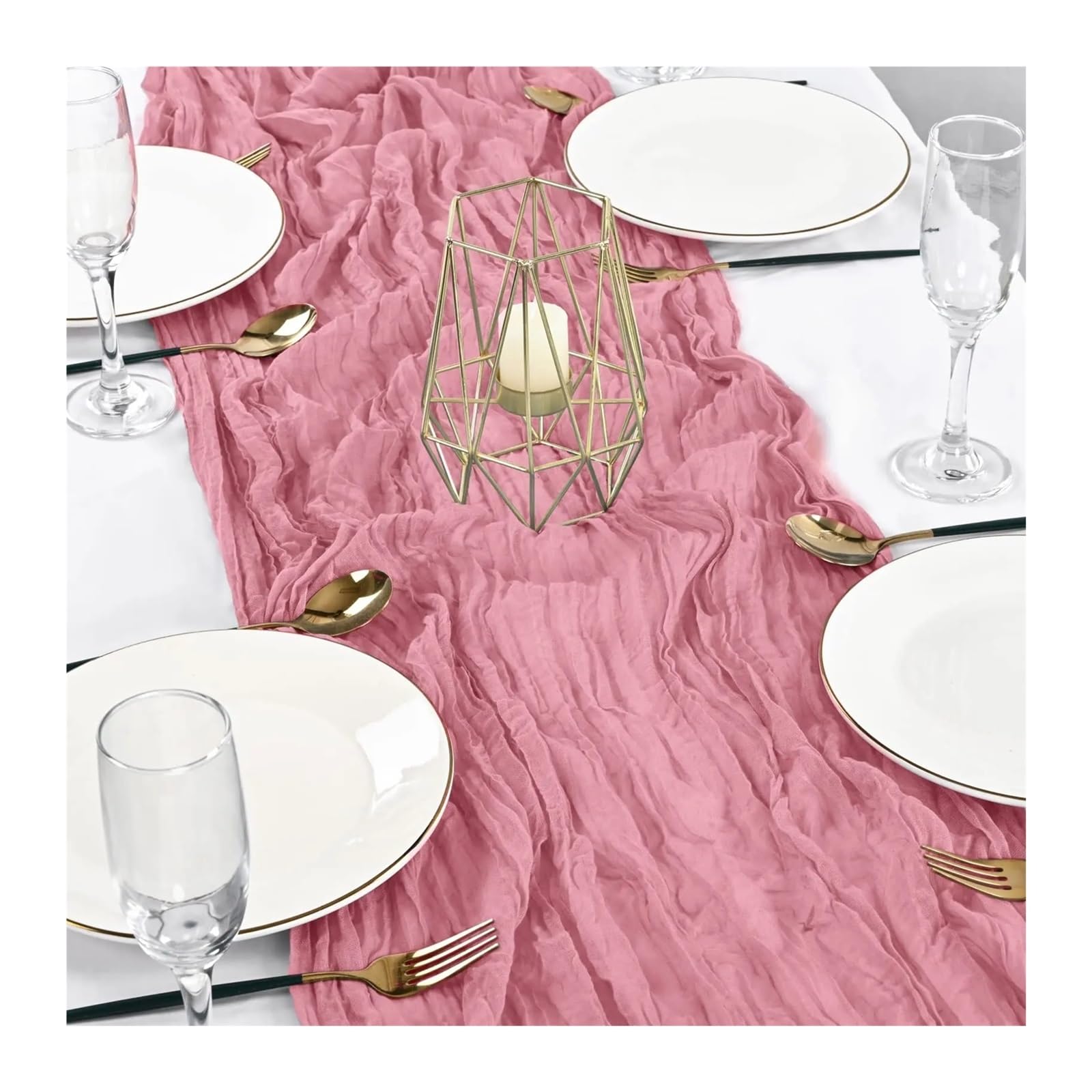 Cotton Table Napkins, Cheesecloth Gauze Table Runner Multicolor 10 Pcs Multiple Sizes(Rouge,10PCS 90X400cm)