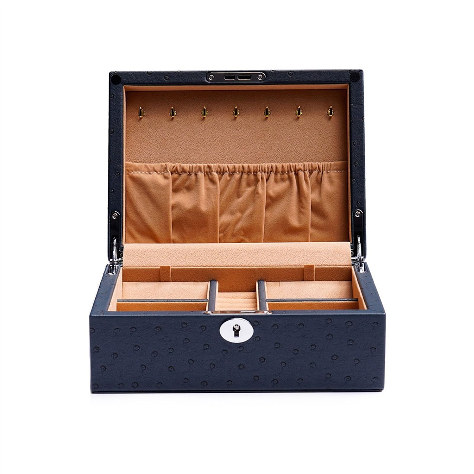 Boîte de rangement pour montres Boîte de rangement multifonctionnelle en cuir PU for montres et bijoux avec serrure