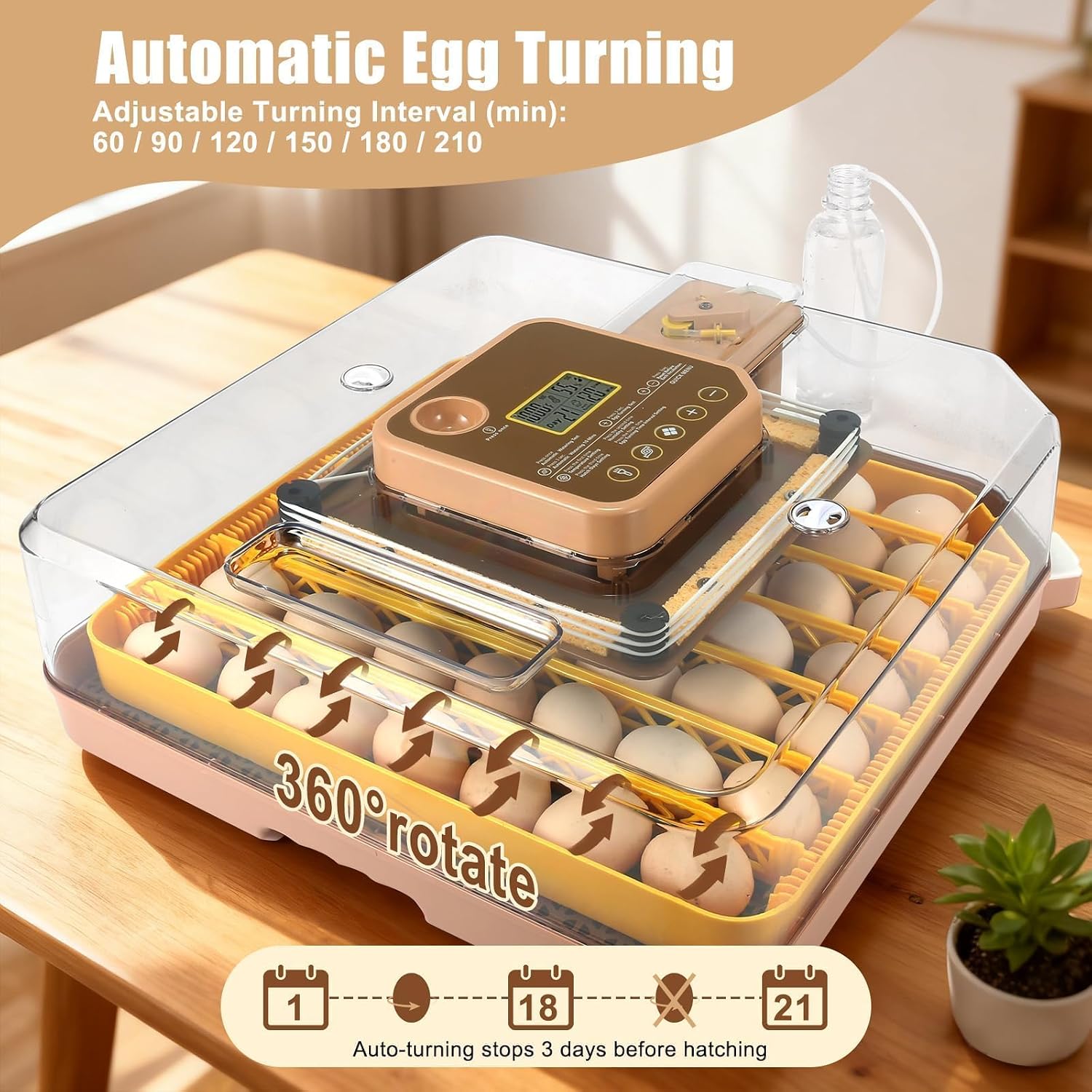ZEMIRO CHARGE Series IV - 48 Egg Incubator for Breeders, Sensor-Based Precise Humidity & Temp Control, Chick Separator, Adjustable Egg Spacing, Auto Turn & Auto Stop, Preset Incubation Days, Candler