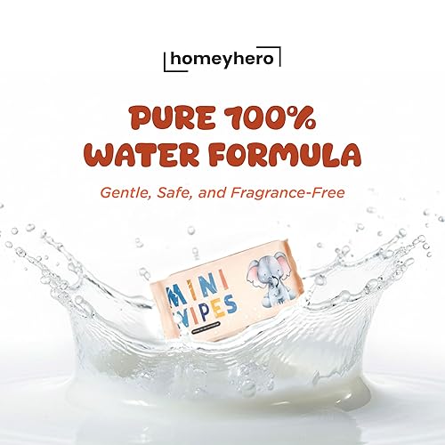 Miniatura 2 de Mini toallitas húmedas  Sin alcohol y fragancia, seguras para bebés y niños  16 bolsas en total 128 toallitas (Elefante del atardecer)
