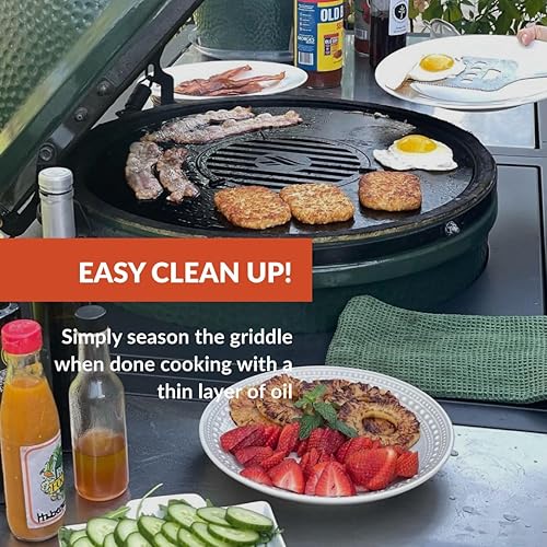 Miniatura 5 de ARTEFLAME Plancha plana para huevo verde | Inserto de repuesto de rejilla de parrilla con rejilla central | Accesorio para cocina gourmet al aire