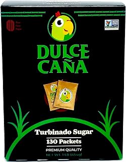 Dulce Cana Organic, Non-GMO Turbinado Sugar Packets, 130 Count