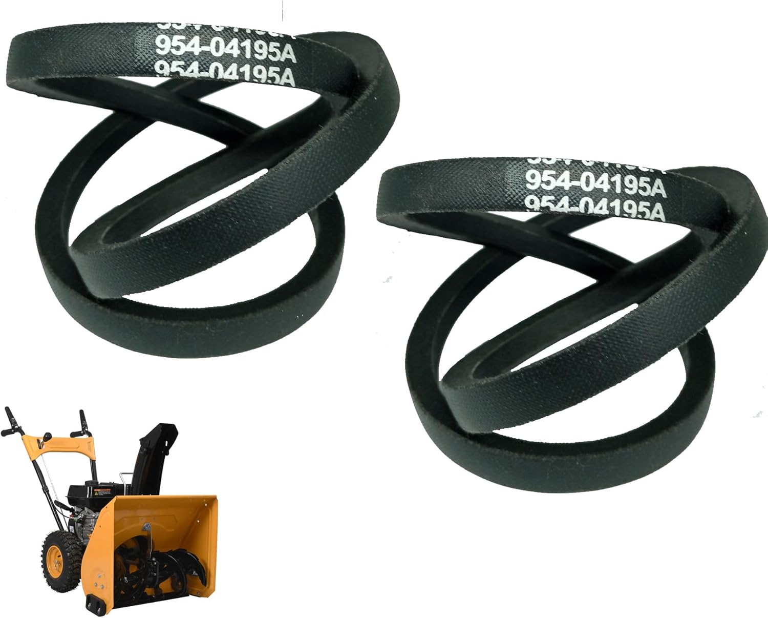 954-04195A Snow Thrower Auger Drive Belt/Aramid Cord / 1/2" x 37"/for 754-04195 754-04195A 954-04195 Troy Bilt Cub Cadet Craftsman MTD (2 PCS)