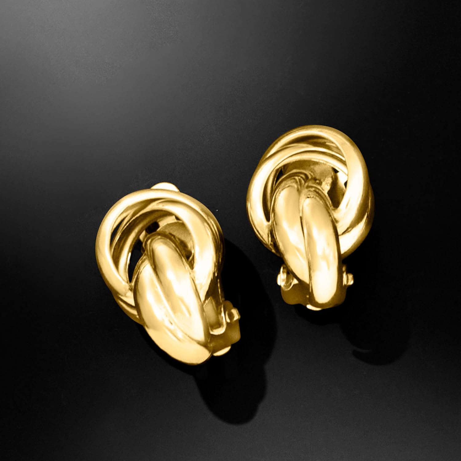 Ross-Simons Italian 18kt Gold Over Sterling Knot Clip-On Earrings