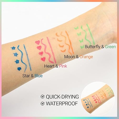 Miniatura 13 de Erinde Juego de 6 lápices delineadores de ojos de doble cabeza, plantilla negra, herramienta de tatuaje delineador de ojos alado, maquillaje de ojos