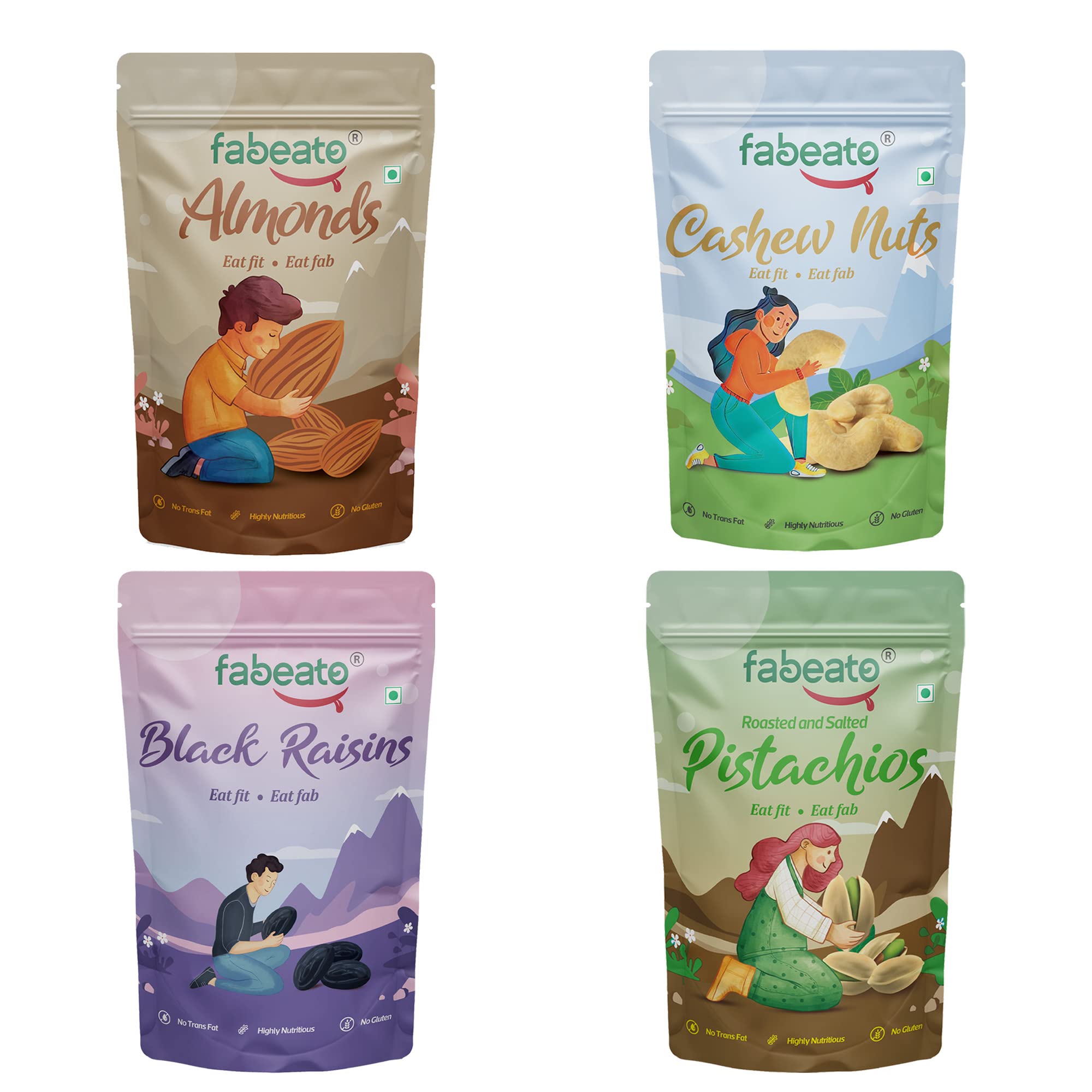 Fabeato Premium Dry Fruits and Nuts Combo (4 x 200 g) Almonds, Cashews, Pistachios, Seedless Black Raisins (B0C24CF5R9) Amazon Price History, Amazon Price Tracker