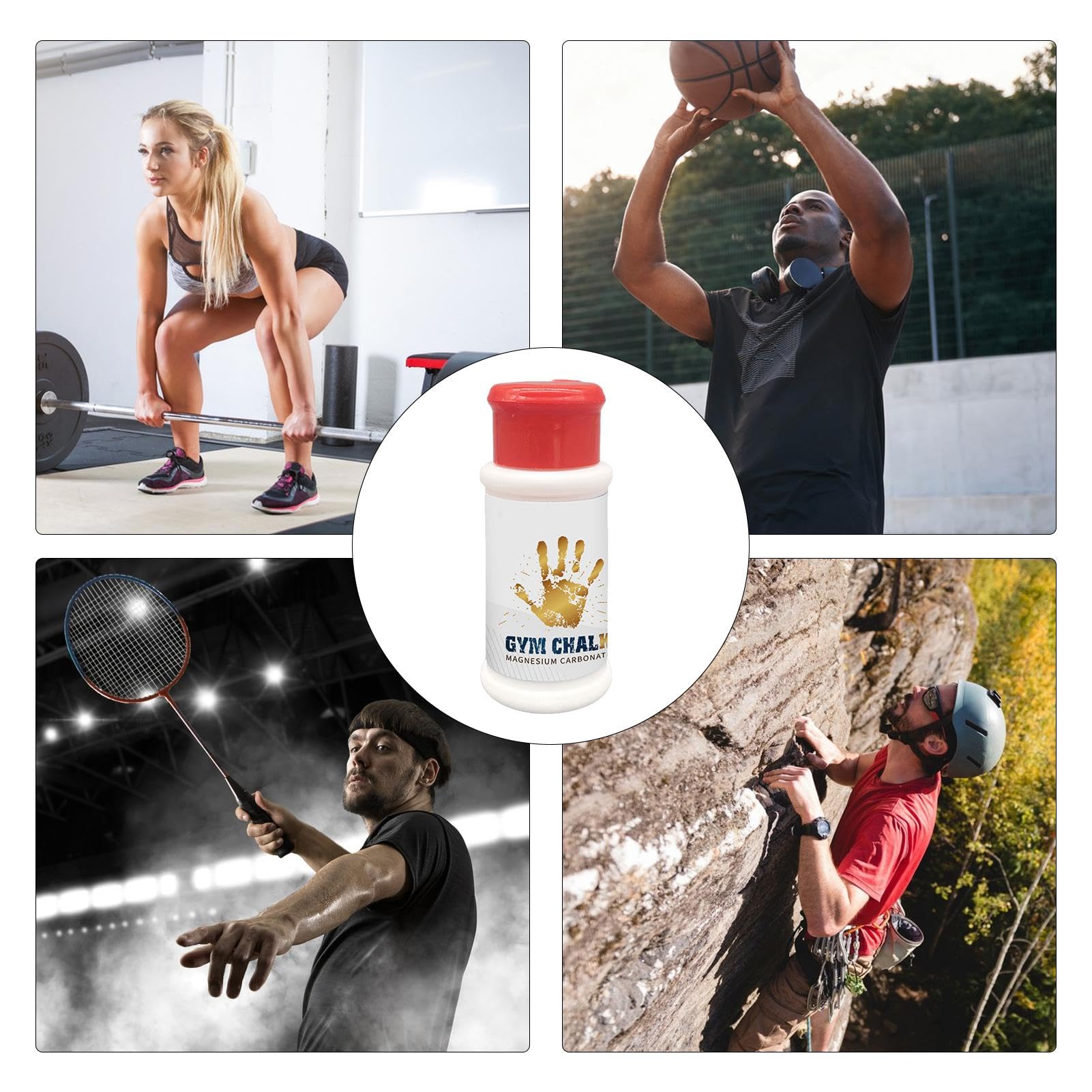 Tiza para levantamiento de pesas antideslizante absorbe sudor 60 ml magnesio fitness gimnasia baloncesto