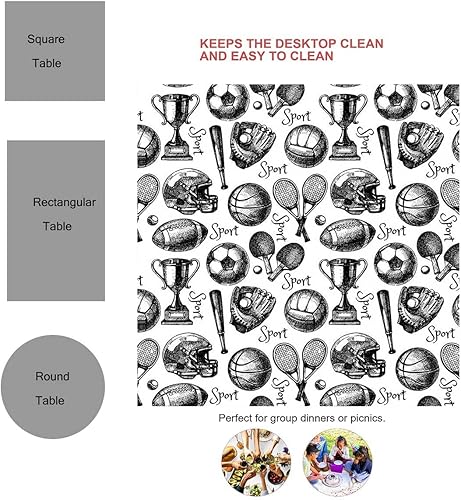 Vista 23 de Mantel Redondo para Mesa De 4 Sillas Gris Topo Gris Claro Verde Mantel Camping Lavable Resistente al Agua 30 X 30 Pulgadas