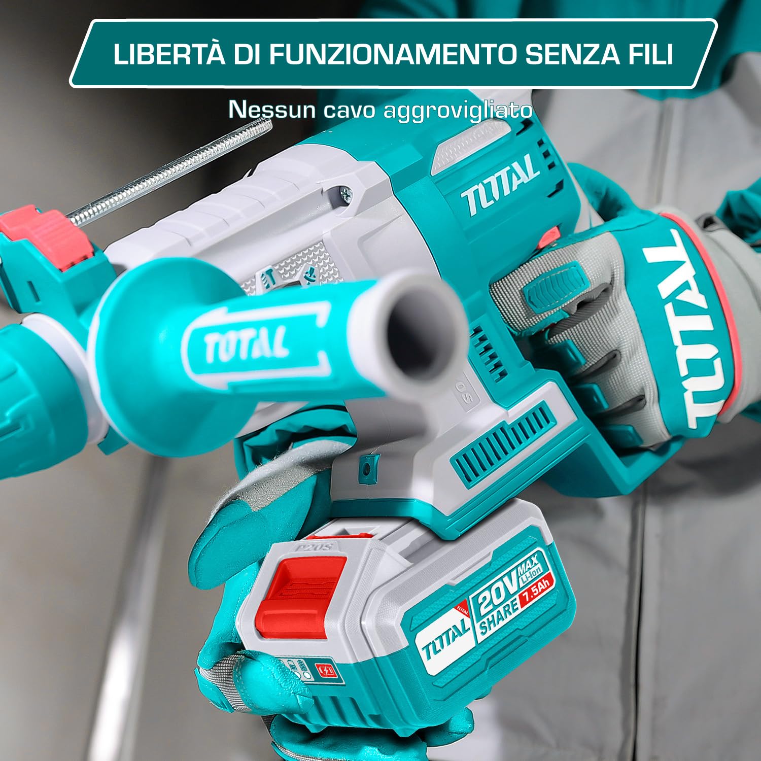 Batteria agli ioni di litio 7,5Ah, 20V/P20S/INDUSTRIAL (TFBLI2075) Indicatore LED di alimentazione, Adatta per più utensili P20S