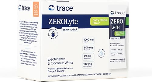 Trace Minerals ZeroLyte Sabor Cítrico Salado - Mezcla de bebida electrolítica sin azúcar - Apoya la hidratación, energía, resistencia - Sal marina