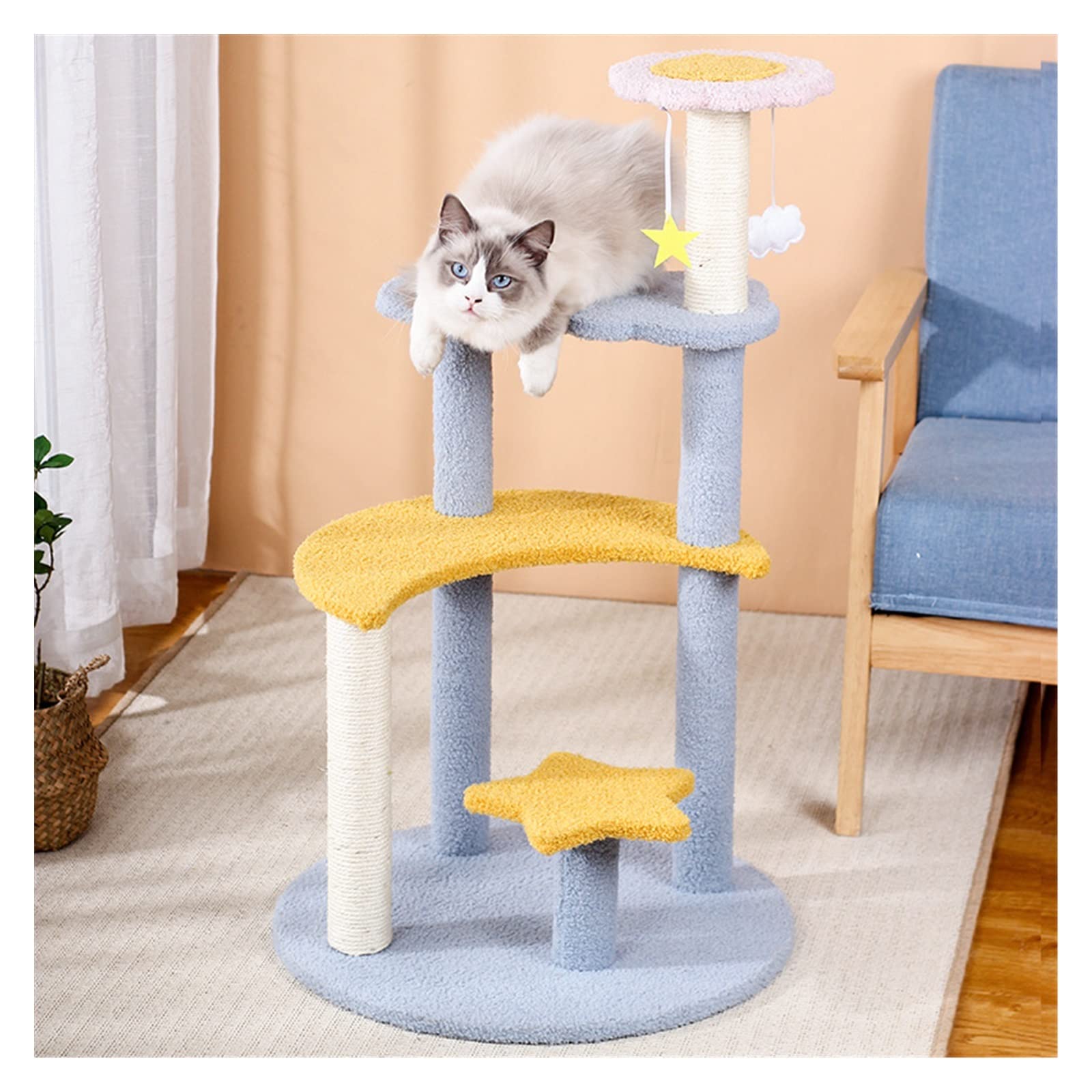 Albero da arrampicata per gatti Blu Xingyue Cat Climbing Frame Sisal Gatto Tiragraffi Gatto Tiragraffi Nido di Gatto Piattaforma di Salto Forniture for Giocattoli for Gatti Tiragraffi, torre per gatti