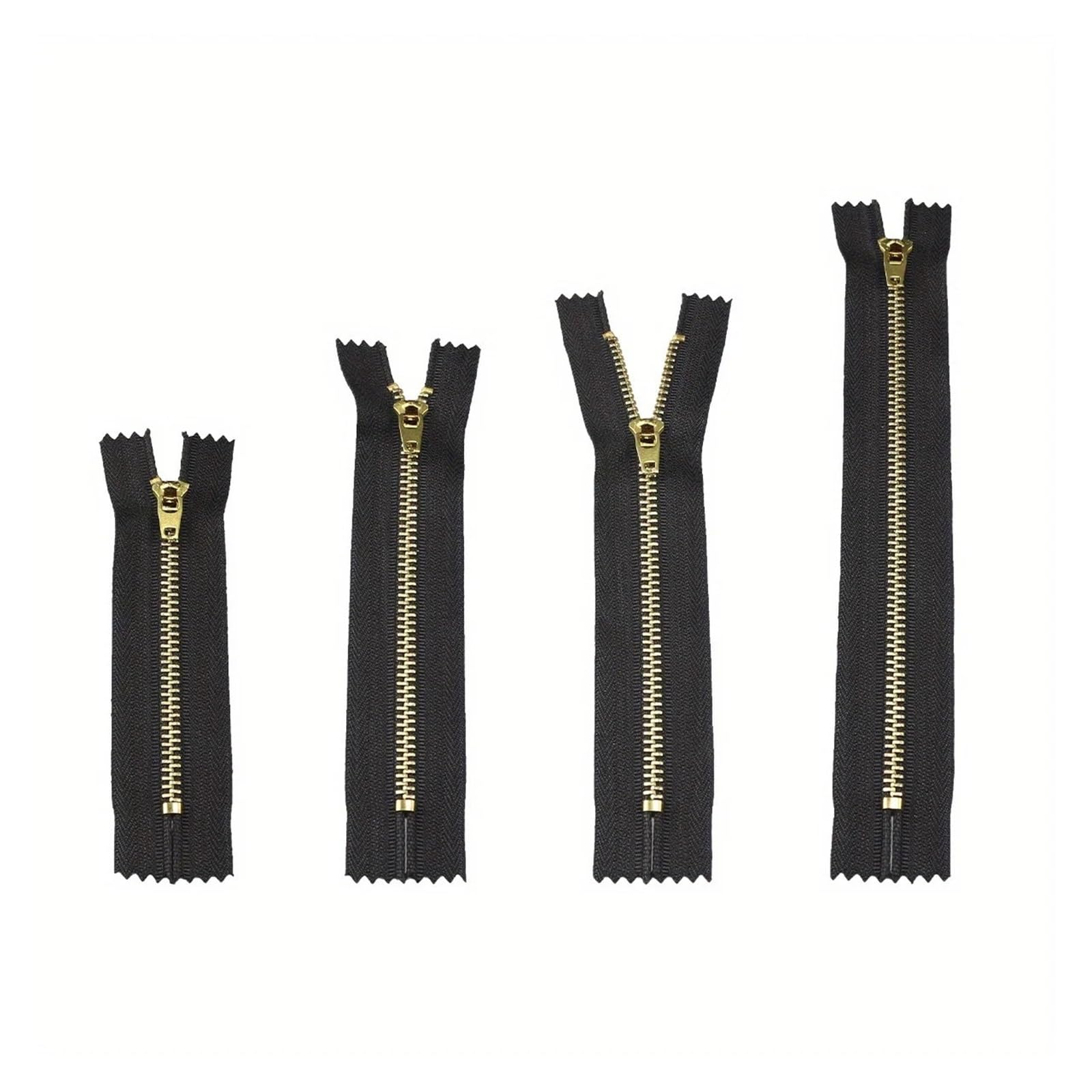 Cremallera de latón resistente, a la oxidación, n.° 4, 20 unidades, cierre autoblocante for pantalones vaqueros casuales(Black(20pcs),18CM 7.08in)