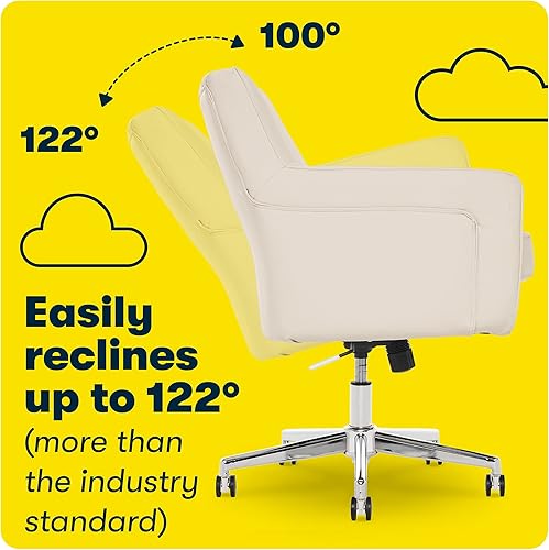 Miniatura 8 de Serta Ashland - Silla ergonómica para oficina en casa con amortiguación de espuma viscoelástica, base de acero inoxidable con acabado cromado,