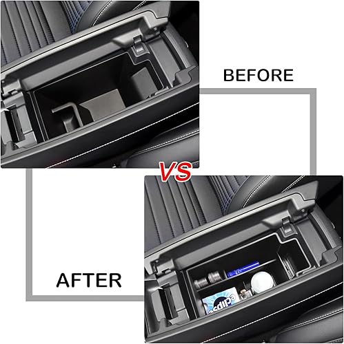 Miniatura 3 de HGWEI Organizador de consola central compatible con accesorios interiores Nissan Rogue 2021 2022 2023 2024, caja de almacenamiento de material ABS,