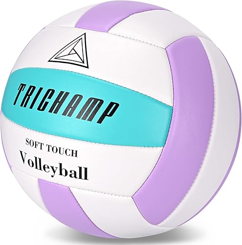 Trichamp Volleyball Soft Beach Volleyball Official Size 5 for Indoor Outdoor Play,Practice Volleyball Ball