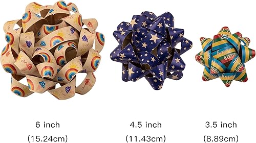Miniatura 2 de RUSPEPA Surtido de lazos de regalo de papel kraft, diseño de estrella, rojo y azul para el 4 de julio, vacaciones, cumpleaños, boda, baby shower,