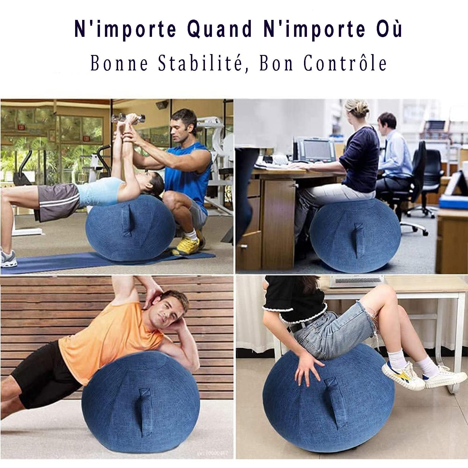 Sitzball Ergonomische Sitzmöbel Für Büro Und Heimbüro Atmungsaktiv Und Langlebig, Mit Tragegriff Und Bodenring, Inkl. Handpumpe,003,65cm