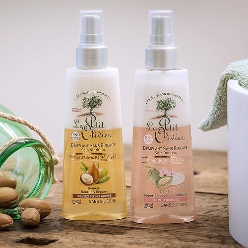 Miniatura 4 de Le Petit Olivier Nutrition - Desenredante de cabello sin enjuague, aceites de oliva, karité, argán, desenreda y repara, enriquecido con ingredientes