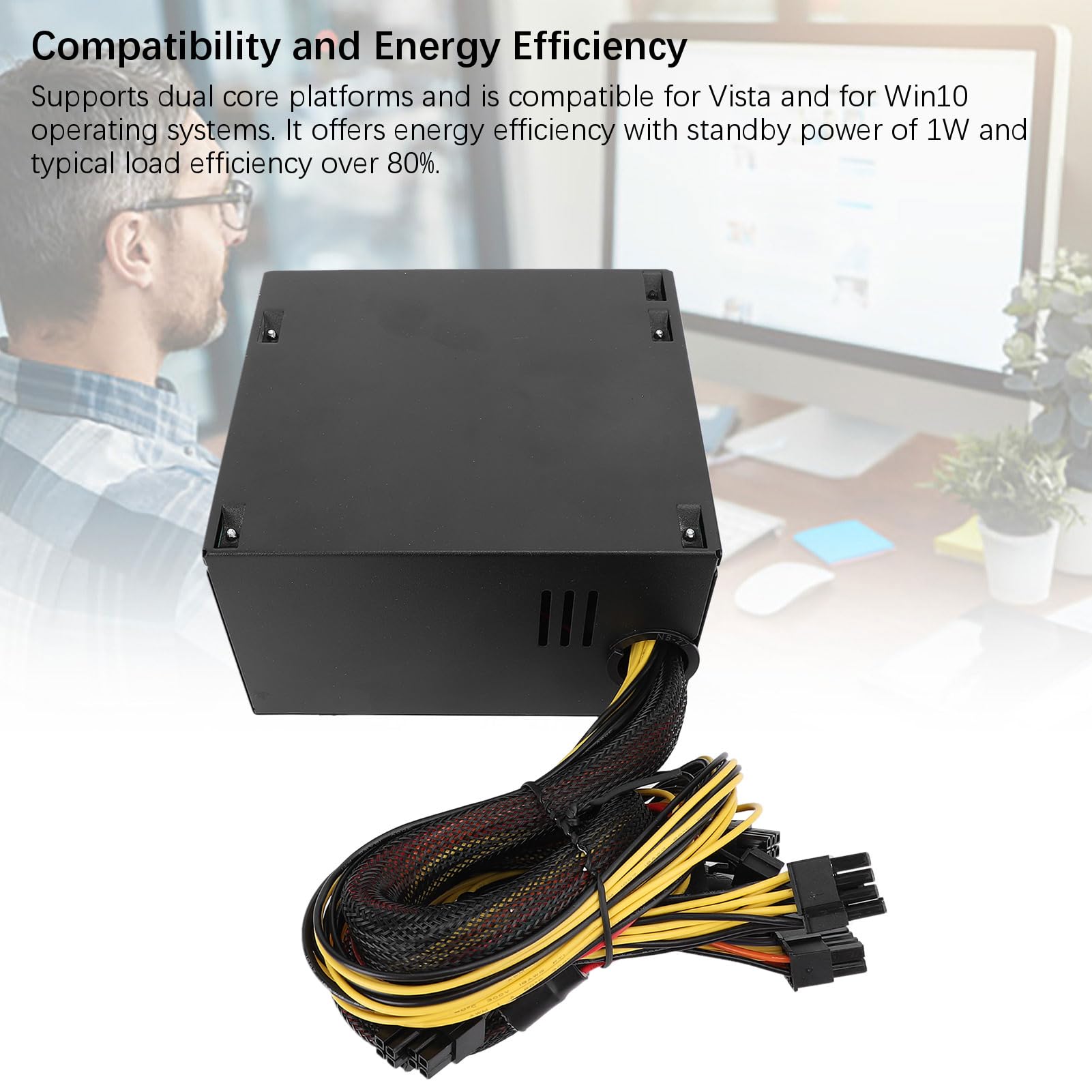 Fabater Alimentatore da 450 W di Picco da 300 W per PC Desktop con Controllo Intelligente della Temperatura e funzionalità di Sicurezza 1 unità