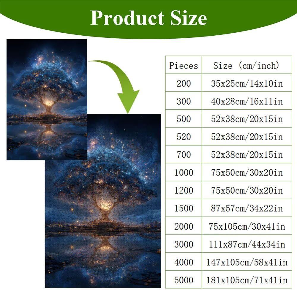 Puzzle 1500 Piezas Adultos Sueño & Árbol, Rompecabezas con Letras Traseras y Póster, Pasatiempo Antiestrés, Decoración de Pared, Regalo Decorar Mujer Hombre 87 x 57 cm (14 Años +) P3#1147