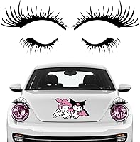 Vista 13 de x xotic tech Pestañas de coche de 18 x 8 pulgadas para faros de coche, luces antiniebla, calcomanías, insignias, divertidas y bonitas, calcomanías