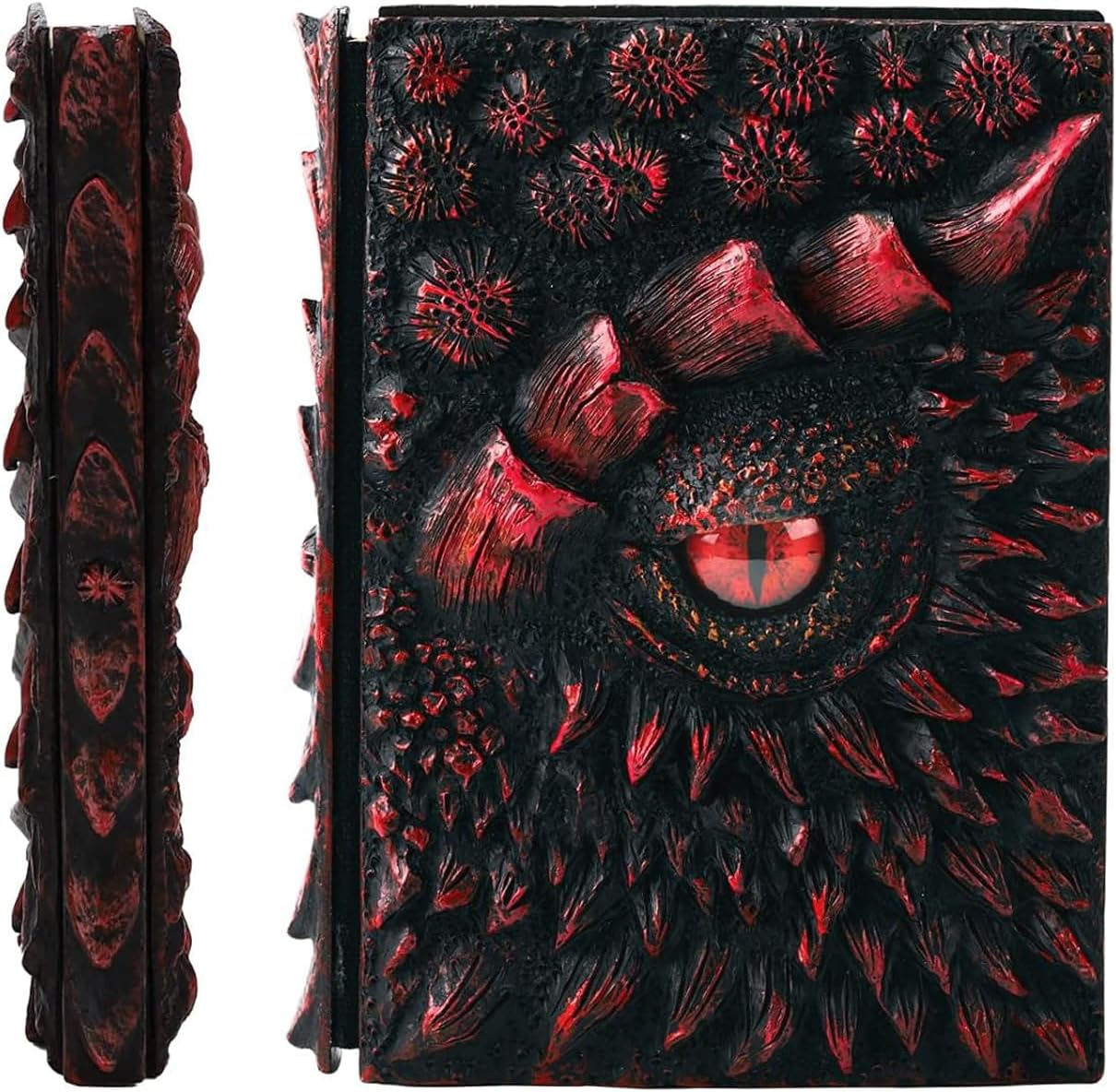 Coyoohouse Handmade 3D Dragon Eye Resin Journal, Embossed Notebook with Blank Paper, Perfect for Dragon Lovers, DnD Players, Hardcover Travel Notepad for Writing, Sketchbook, Collection, Gift A5 (Red Resin)