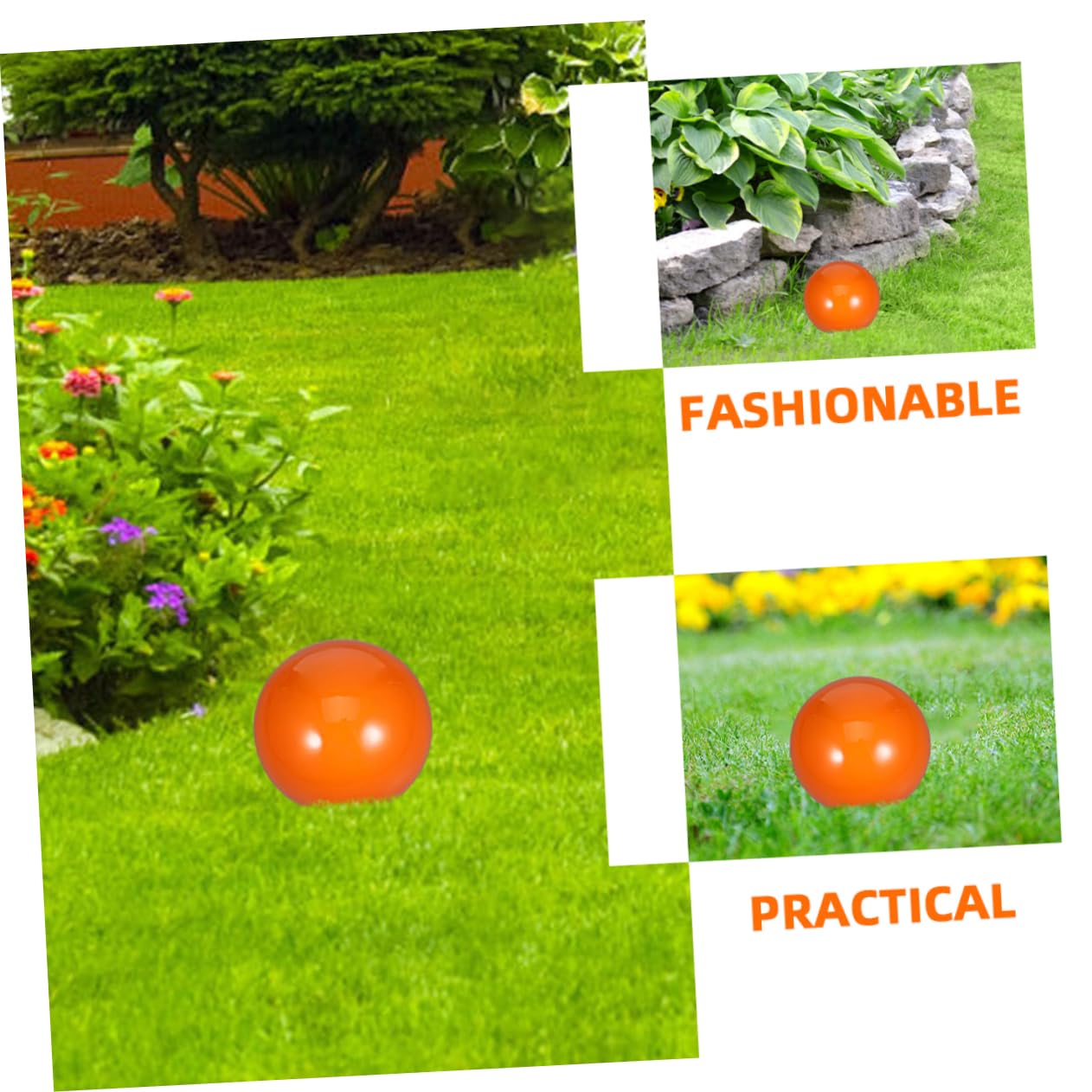 TOPBATHY Palla Specchio da Giardino in Acciaio Inox Riflettente Arancia