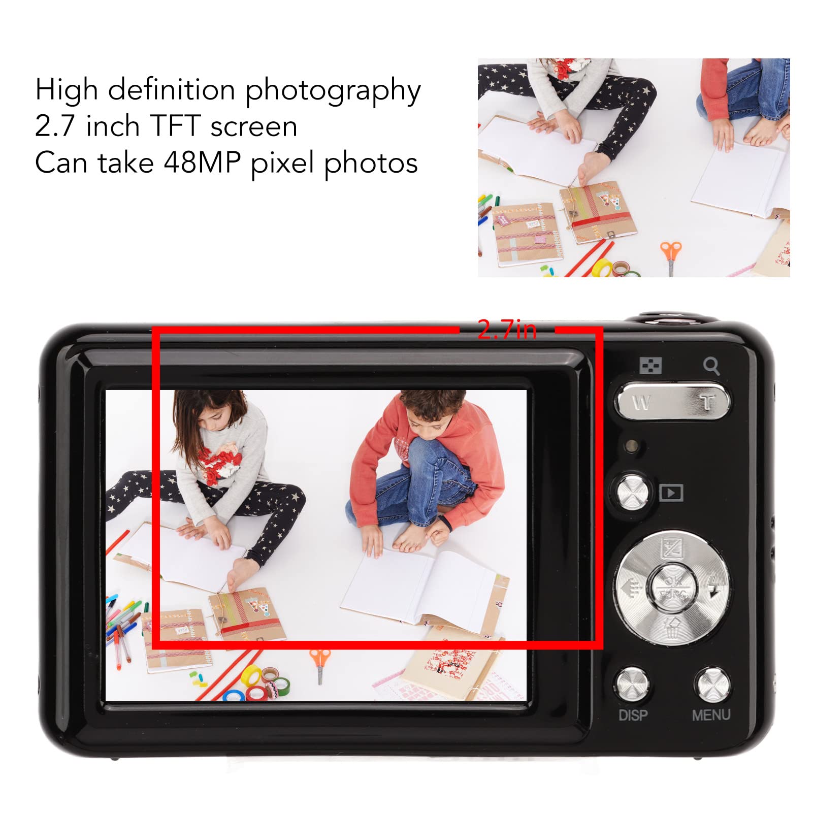 Fotocamera Digitale, Fotografia HD da 48 MP, Luce di Riempimento Incorporata, Scheda di Memoria di Supporto, Ampiamente Usata per Studenti, Adolescenti, Bambini, Viola