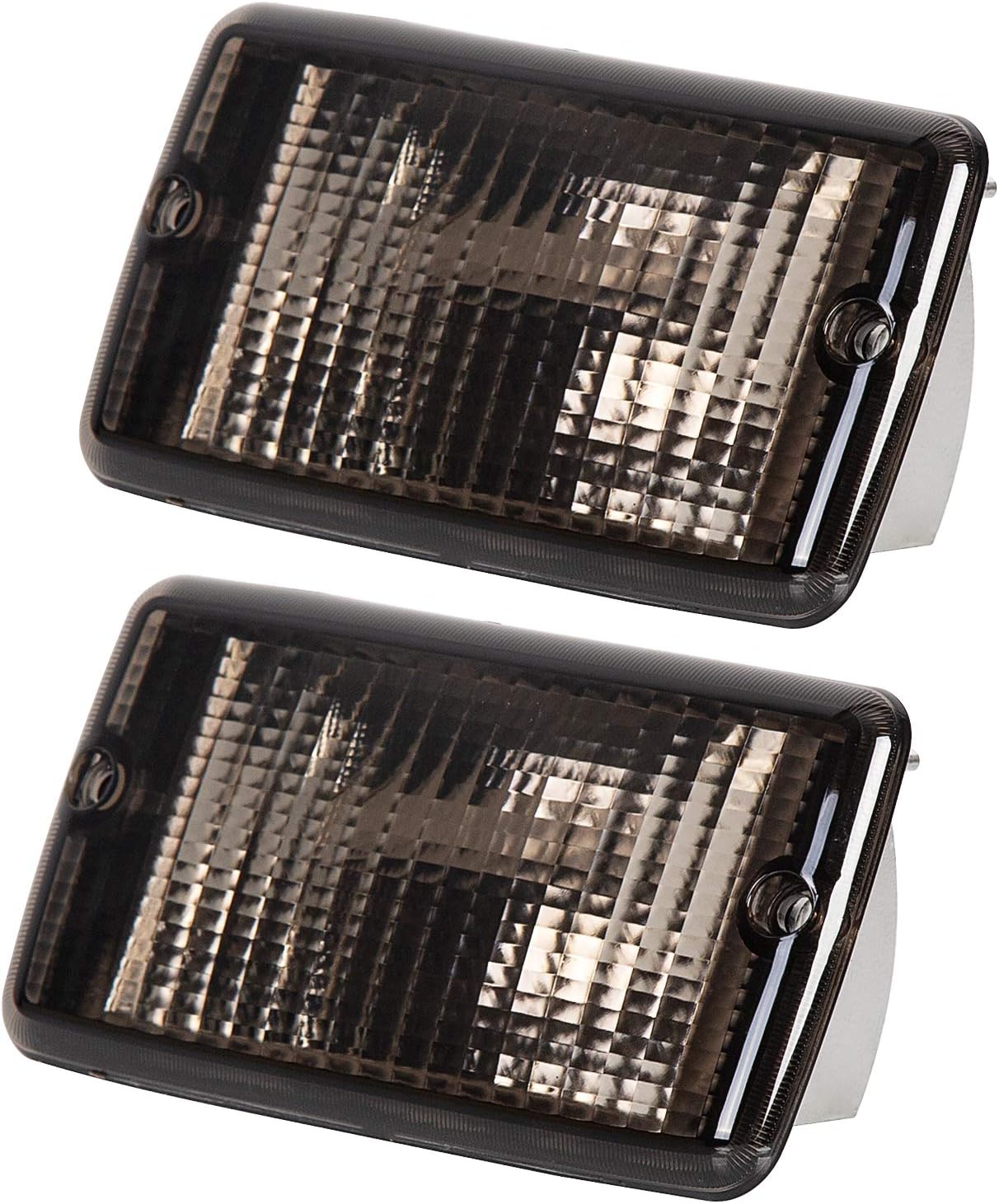 HECASA Bumper Signal & Side Marker Lights Compatible with 1997-2006 Jeep Wrangler TJ Chassis Only Parking Stop Lamp Smoke Lens Replacement for 55155629AC 55155628AC 4Pcs