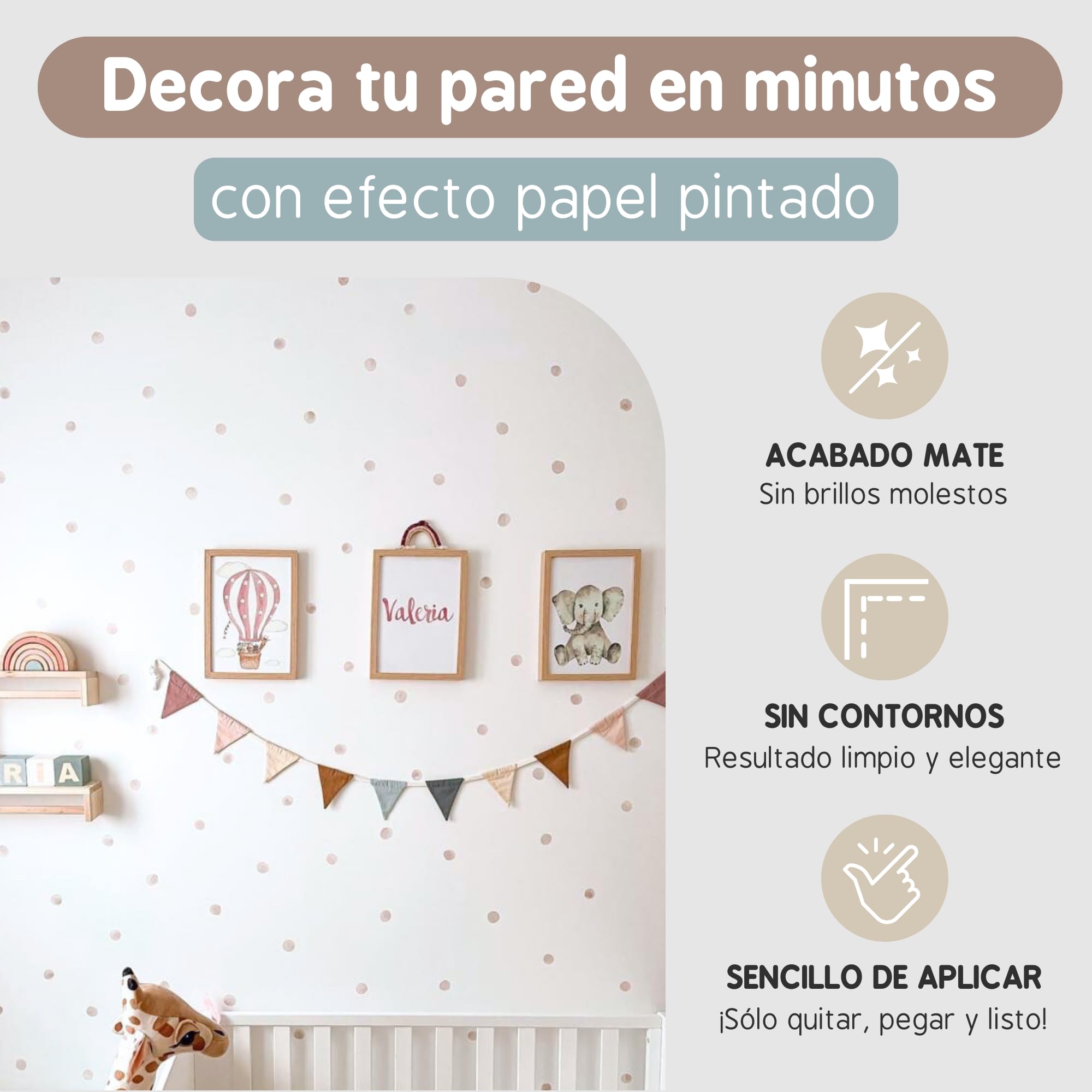 TRESXICS Decorative Wall Stickers for Children Watercolor Dots, 100 Pieces, Original and Durable Vinyl Wall Sticker - Image 2