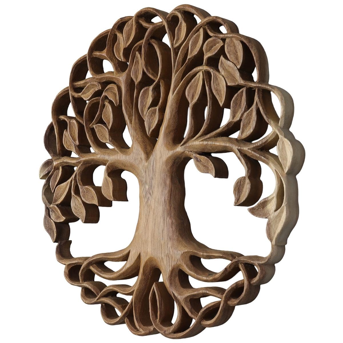 Lebensbaum Wandbild Wanddeko Mandala Zeichen Wandrelief Symbol Mythologie Deko Holz Natur 30 cm