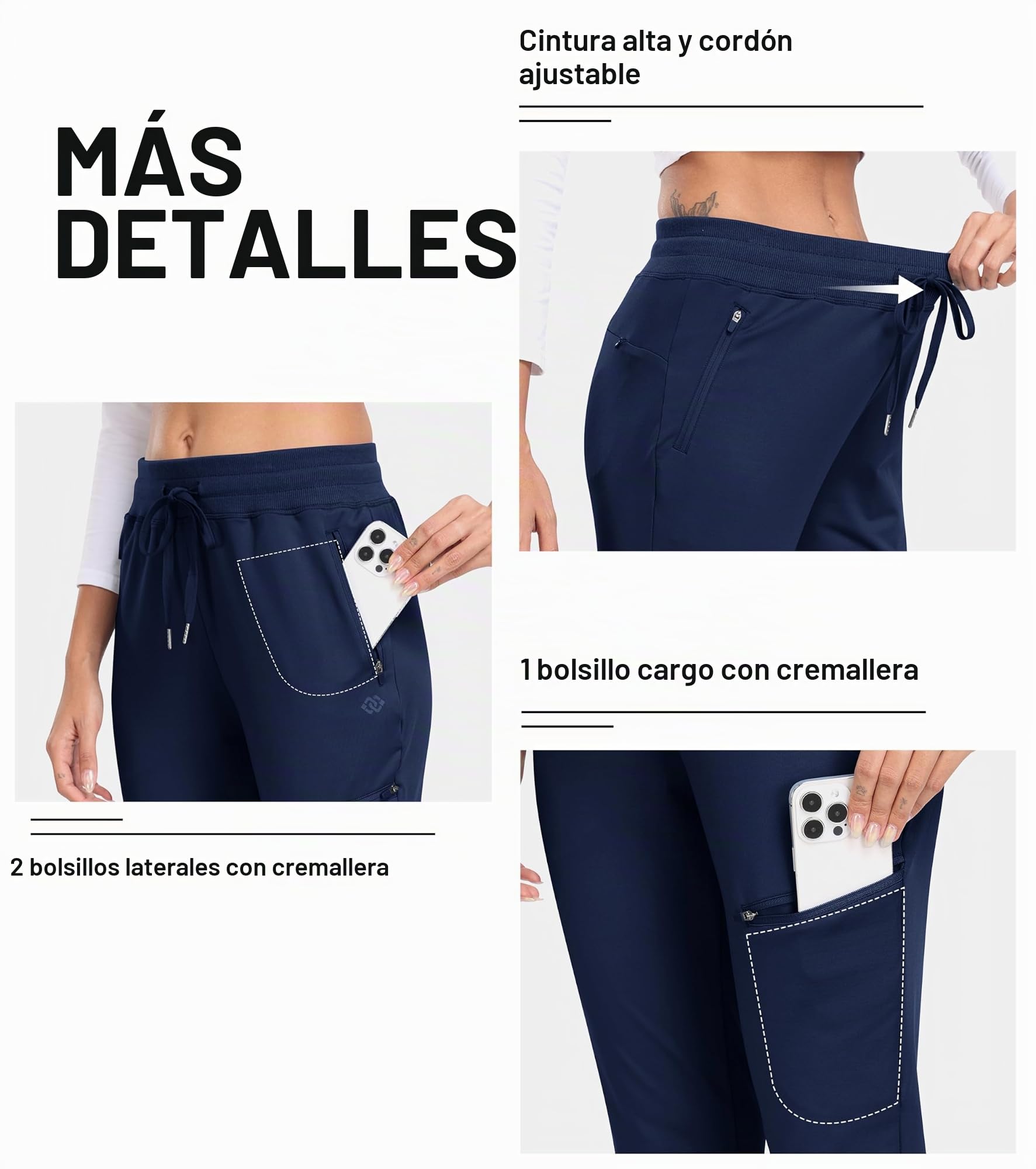 MoFiz Pantalones Senderismo Mujer Cargo Jogger Women Termicos Pantalón de Invierno Jogging Deportivos Pantalón Mujer Casual con Bolsillo