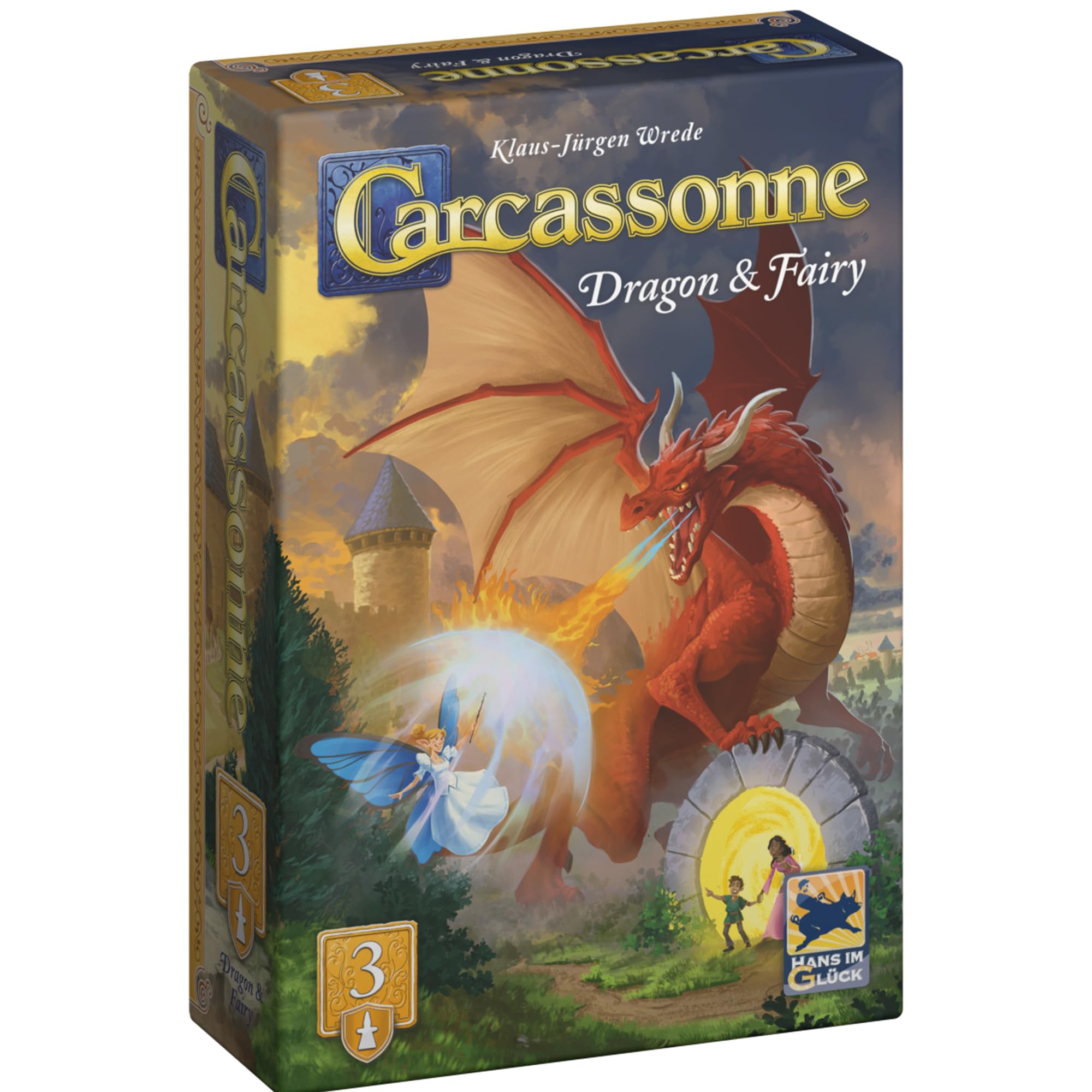 カルカソンヌ拡張セット 王女とドラゴン (Carcassonne: Burgfraulein &amp; Drache) Fur 2 - 6 Spieler Nur zusammen mit Carcassone spielbar ボー Amazon.com: Hans Im Gluck Carcassonne Dragon & Fairy Board Game