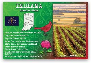 INDIANA STATE FACTS postcard set of 20 identical postcards. Twenty post cards with IN facts and state symbols. Made in USA.