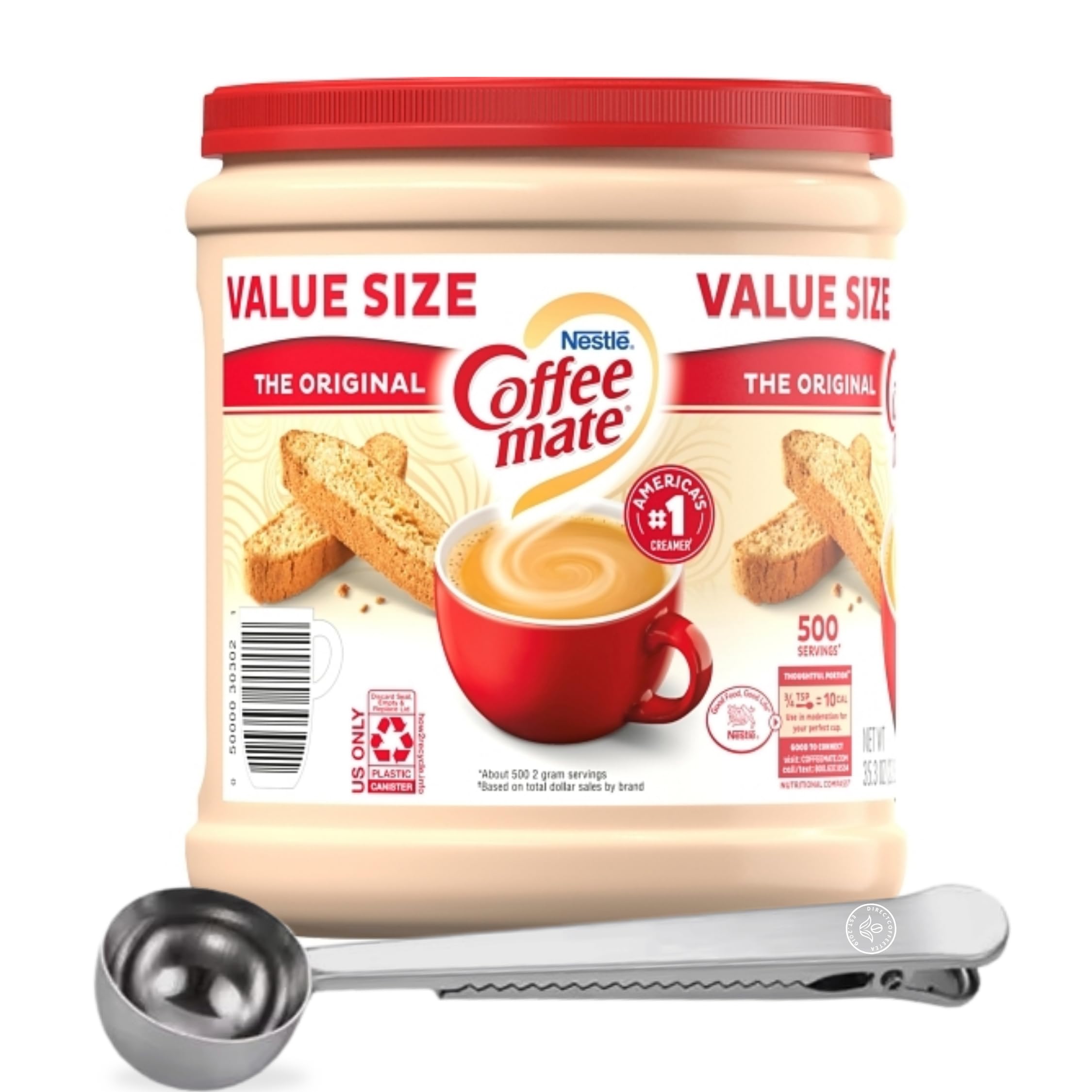 Original Creamer Powder – 35.3 oz Non-Dairy Canister with Direct Coffee Tea Est 2019 Spoon, Lactose-Free & Gluten-Free