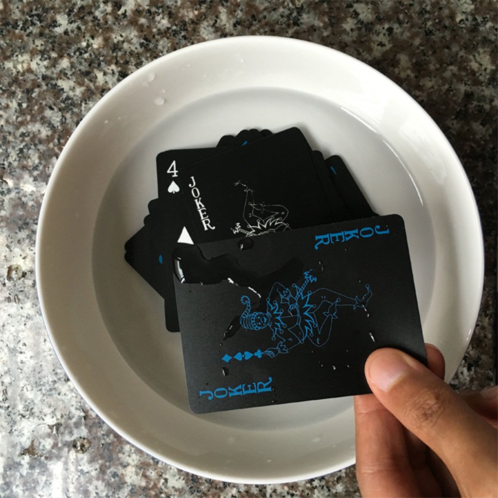 Image secondaire de Jeu de cartes noires de poker professionnel - Étanche - En plastique - Qualité supérieure - Pour plus de plaisir pendant vos séances de jeu